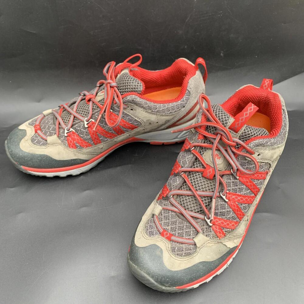 Merrell Hiking Sneakers Shoes Red Gray 8.5 Womens